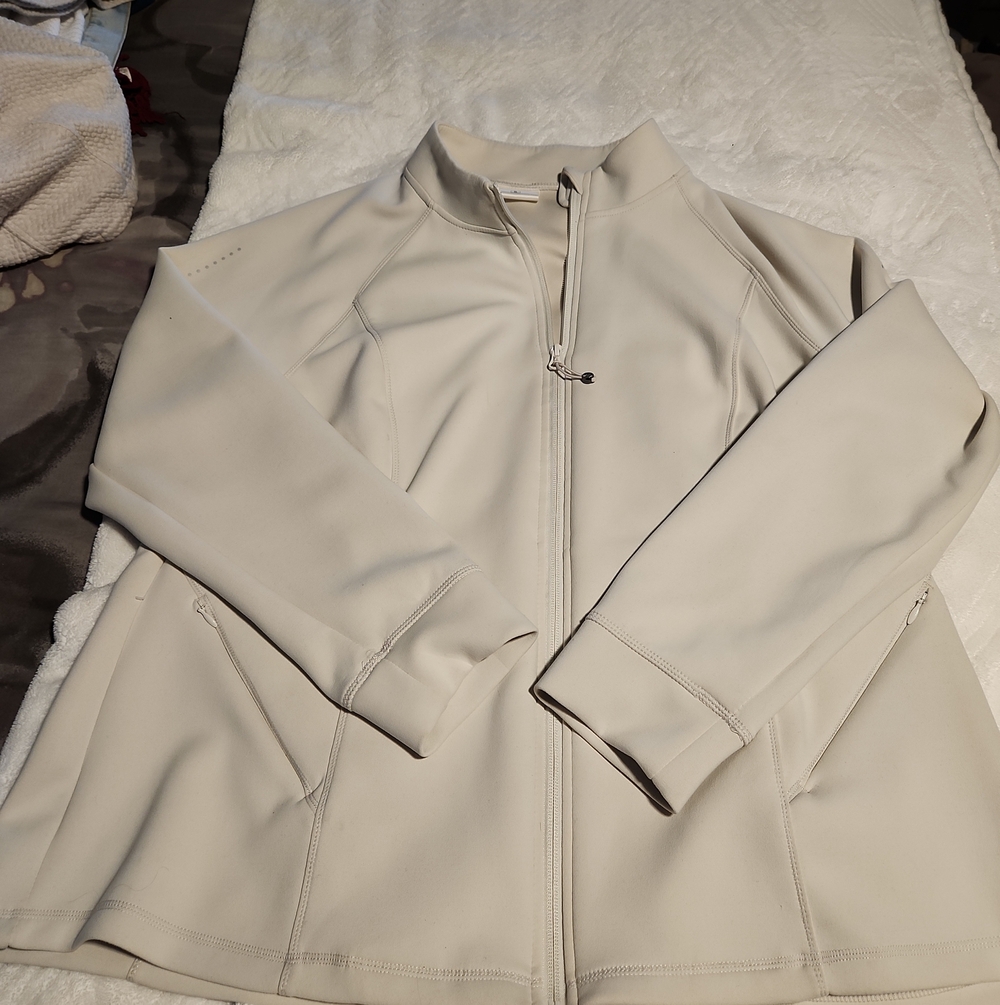 32 Degrees Cream Full-Zip Utility Jacket